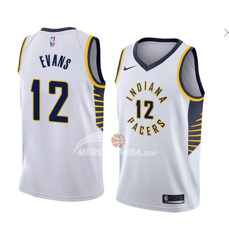 Maglia Indiana Pacers Tyreke Evans Association 2018 Bianco
